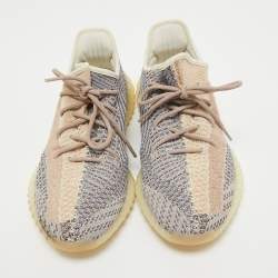 Pre Owned Yeezy x adidas Multicolor Knit Fabric Boost 350 V2 Ash Pearl Sneakers Size 47 2/3
