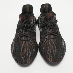 Pre Owned Yeezy x Adidas Black/Brown Knit Fabric Boost 350 V2 MX Rock Sneakers Size 47 1/3