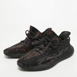 Pre Owned Yeezy x Adidas Black/Brown Knit Fabric Boost 350 V2 MX Rock Sneakers Size 47 1/3