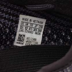Pre Owned Yeezy x Adidas Black Knit Fabric Boost 350 V2 Carbon Sneakers Size 47 1/3