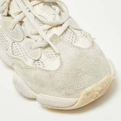 Yeezy x Adidas White Suede and Mesh Boost 500 Bone White Sneakers Size 36 2/3