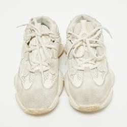Yeezy x Adidas White Suede and Mesh Boost 500 Bone White Sneakers Size 36 2/3