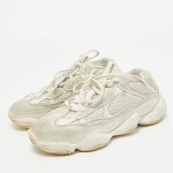 Yeezy x Adidas White Suede and Mesh Boost 500 Bone White Sneakers Size 36 2/3