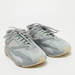 Yeezy x Adidas Grey/Blue Suede and Mesh Boost 700 Inertia Sneakers Size 40 2/3 