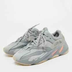 Yeezy x Adidas Grey/Blue Suede and Mesh Boost 700 Inertia Sneakers Size 40 2/3 
