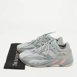Yeezy x Adidas Grey/Blue Suede and Mesh Boost 700 Inertia Sneakers Size 40 2/3 