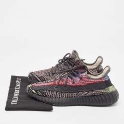 Pre Owned Yeezy x Adidas Multicolor Knit Fabric Boost 350 V2 Yecheil Reflective Sneakers Size 44