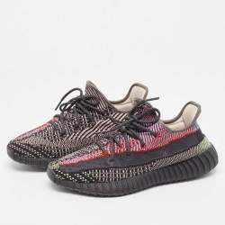 Pre Owned Yeezy x Adidas Multicolor Knit Fabric Boost 350 V2 Yecheil Reflective Sneakers Size 44