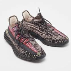 Pre Owned Yeezy x Adidas Multicolor Knit Fabric Boost 350 V2 Yecheil Reflective Sneakers Size 44