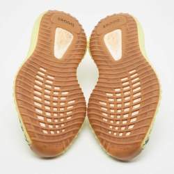 Pre Owned Yeezy x Adidas Yellow/Blue Knit Fabric Boost 350 V2 Semi Frozen Yellow Sneakers Size 40