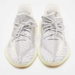 Pre Owned Yeezy x Adidas Grey/White Knit Fabric Boost 350 V2 Static Sneakers Size 42