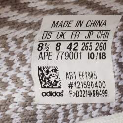 Pre Owned Yeezy x Adidas Grey/White Knit Fabric Boost 350 V2 Static Sneakers Size 42