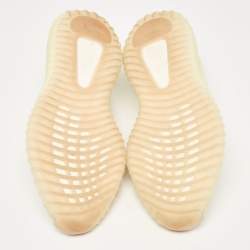 Pre Owned Yeezy x Adidas Light Yellow Knit Fabric Boost 350 V2 Butter Sneakers Size 42 2/3