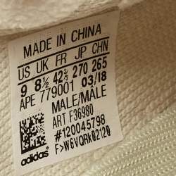 Pre Owned Yeezy x Adidas Light Yellow Knit Fabric Boost 350 V2 Butter Sneakers Size 42 2/3