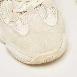 Pre Owned Yeezy x Adidas White Mesh and Suede 500 Bone White Sneakers Size 42