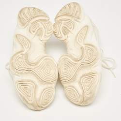 Pre Owned Yeezy x Adidas White Mesh and Suede 500 Bone White Sneakers Size 42