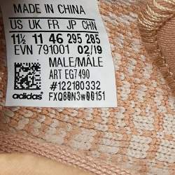 Pre Owned Yeezy x Adidas Orange Knit Fabric Boost 350 V2 Clay Sneakers Size 46