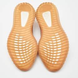 Pre Owned Yeezy x Adidas Orange Knit Fabric Boost 350 V2 Clay Sneakers Size 46