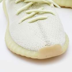 Yeezy x Adidas Light Yellow Knit Fabric Boost 350 V2 Butter Sneakers Size 41 1/3