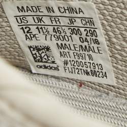 Pre Owned Yeezy x Adidas Grey Knit Fabric Boost 350 V2 Sesame Sneakers Size 46 2/3