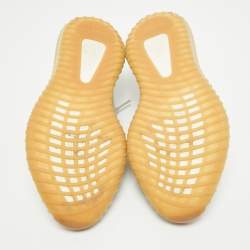 Pre Owned Yeezy x Adidas Grey Knit Fabric Boost 350 V2 Sesame Sneakers Size 46 2/3