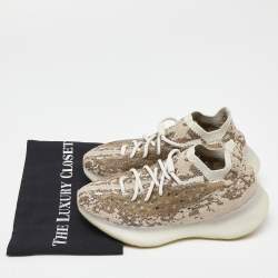 Pre Owned Yeezy x Adidas Brown Knit Fabric Boost 380 Pyrite Sneakers Size 38 2/3
