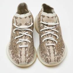 Pre Owned Yeezy x Adidas Brown Knit Fabric Boost 380 Pyrite Sneakers Size 38 2/3