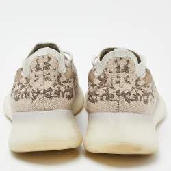 Pre Owned Yeezy x Adidas Brown Knit Fabric Boost 380 Pyrite Sneakers Size 38 2/3