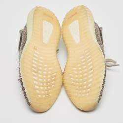 Pre Owned Yeezy x Adidas Beige/Brown Knit Fabric Boost 350 V2 Zyon Sneakers Size 43 1/3