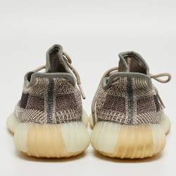 Pre Owned Yeezy x Adidas Beige/Brown Knit Fabric Boost 350 V2 Zyon Sneakers Size 43 1/3