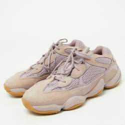 Pre Owned Yeezy x Adidas Purple Mesh and Suede 500 Soft Vision Sneakers Size 42 2/3