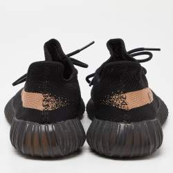 Yeezy x Adidas Black Knit Fabric Boost-350-V2-Core-Black Copper Sneakers Size 44 1/3