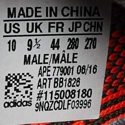 Pre Owned Yeezy x Adidas Grey Knit Fabric Boots 350 V2 Belga Non Reflective Sneakers Size 44