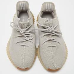 Pre Owned Yeezy x Adidas Grey Knit Fabric Boost 350 v2 sesame Sneakers Size 44 2/3 