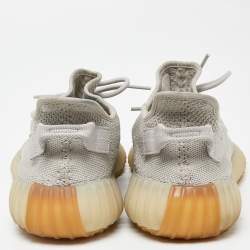 Pre Owned Yeezy x Adidas Grey Knit Fabric Boost 350 v2 sesame Sneakers Size 44 2/3 