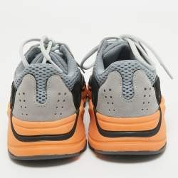 Pre Owned Yeezy x Adidas Multicolor Suede and Mesh Boost 700 Wash Orange Sneakers Size 39 1/3 