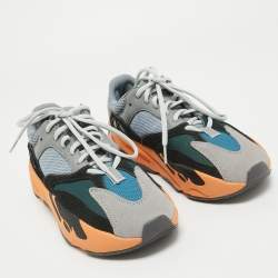 Pre Owned Yeezy x Adidas Multicolor Suede and Mesh Boost 700 Wash Orange Sneakers Size 39 1/3 
