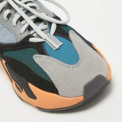 Pre Owned Yeezy x Adidas Multicolor Suede and Mesh Boost 700 Wash Orange Sneakers Size 39 1/3 