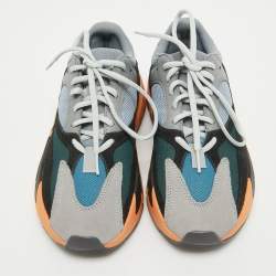 Pre Owned Yeezy x Adidas Multicolor Suede and Mesh Boost 700 Wash Orange Sneakers Size 39 1/3 