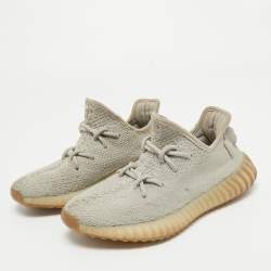 Yeezy x Adidas Grey Knit Fabric Boost 350 V2 Sesame Sneakers Size 37 1/3