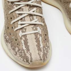 Pre Owned Yeezy x Adidas Brown Knit Fabric Boost 380 Pyrite Sneakers Size 44 2/3