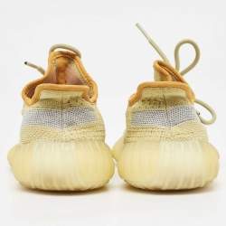 Pre Owned Yeezy x Adidas Green Knit Fabric Boost 350 V2 Marsh Sneakers Size 38 2/3