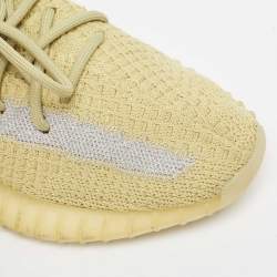 Pre Owned Yeezy x Adidas Green Knit Fabric Boost 350 V2 Marsh Sneakers Size 38 2/3