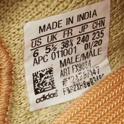 Pre Owned Yeezy x Adidas Green Knit Fabric Boost 350 V2 Marsh Sneakers Size 38 2/3