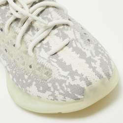 Pre Owned Yeezy x Adidas Grey/White Knit Fabric Boost 380 Alien Sneakers Size 40