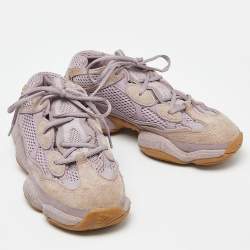 Adidas x Yeezy Purple Knit Fabric and Suede Boost Yeezy 500 Soft Vision Sneakers Size 38