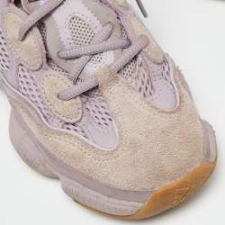 Adidas x Yeezy Purple Knit Fabric and Suede Boost Yeezy 500 Soft Vision Sneakers Size 38