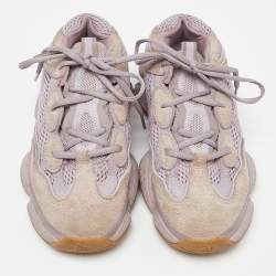Adidas x Yeezy Purple Knit Fabric and Suede Boost Yeezy 500 Soft Vision Sneakers Size 38