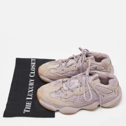 Adidas x Yeezy Purple Knit Fabric and Suede Boost Yeezy 500 Soft Vision Sneakers Size 38