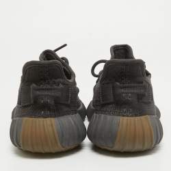 Pre Owned Yeezy x Adidas Black Knit Fabric Boost 350 V2 Cinder Sneakers Size 39 1/3